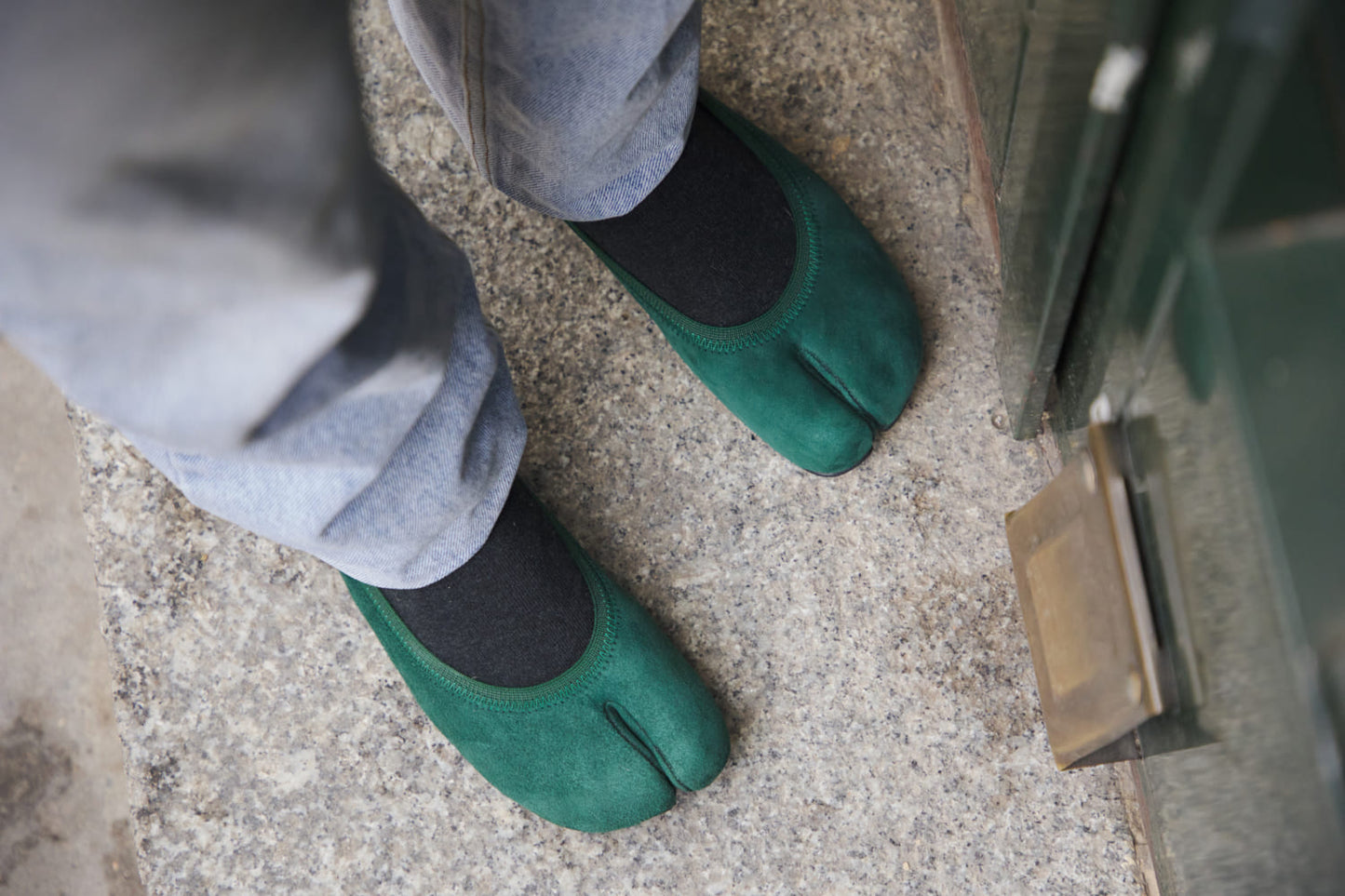 Green barefoot ballerinas