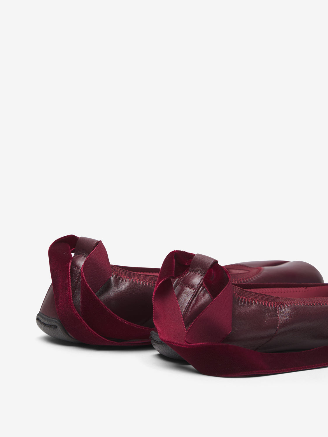 Wine barefoot ballerinas.
