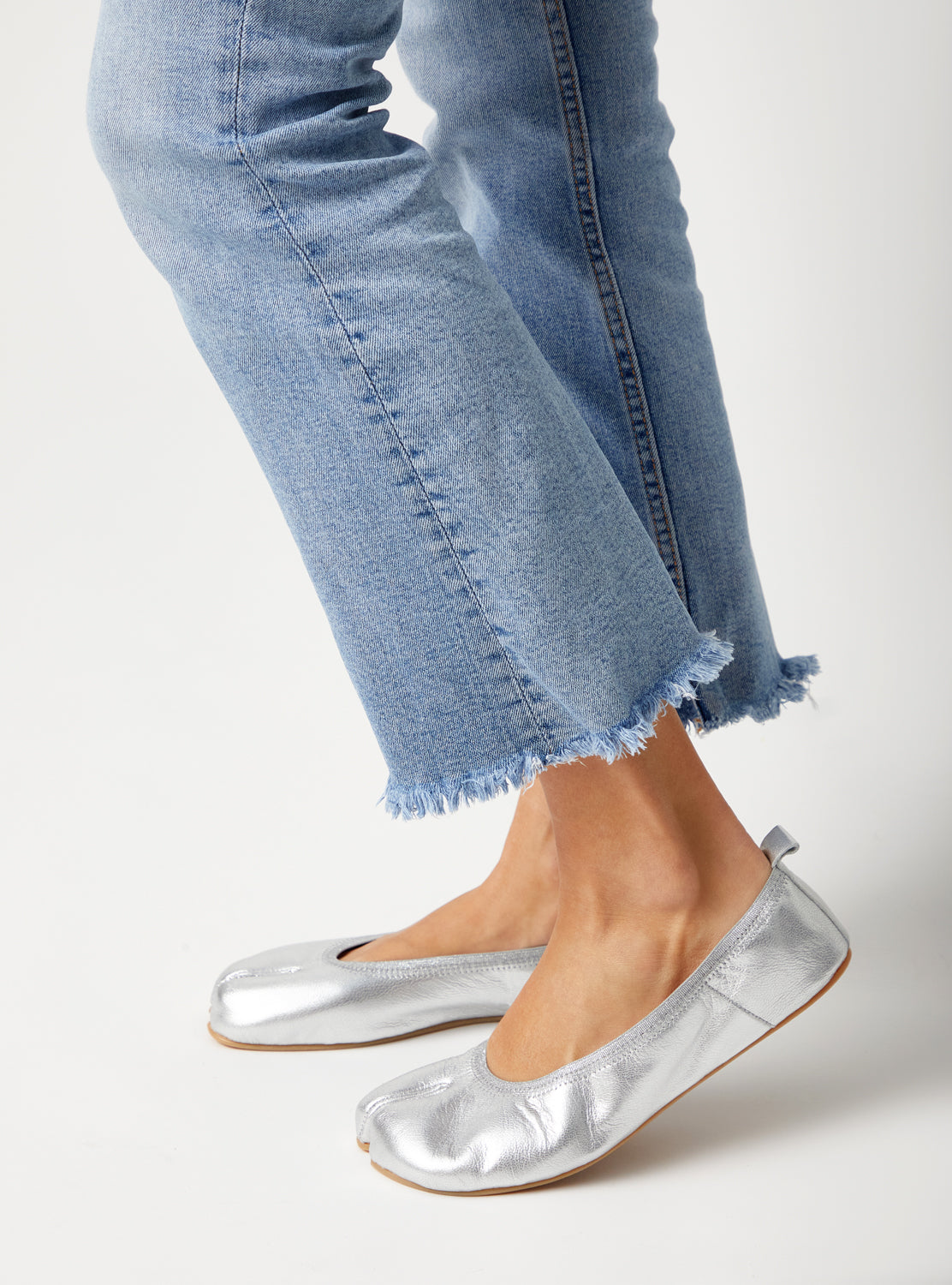 Barefoot silver ballerinas