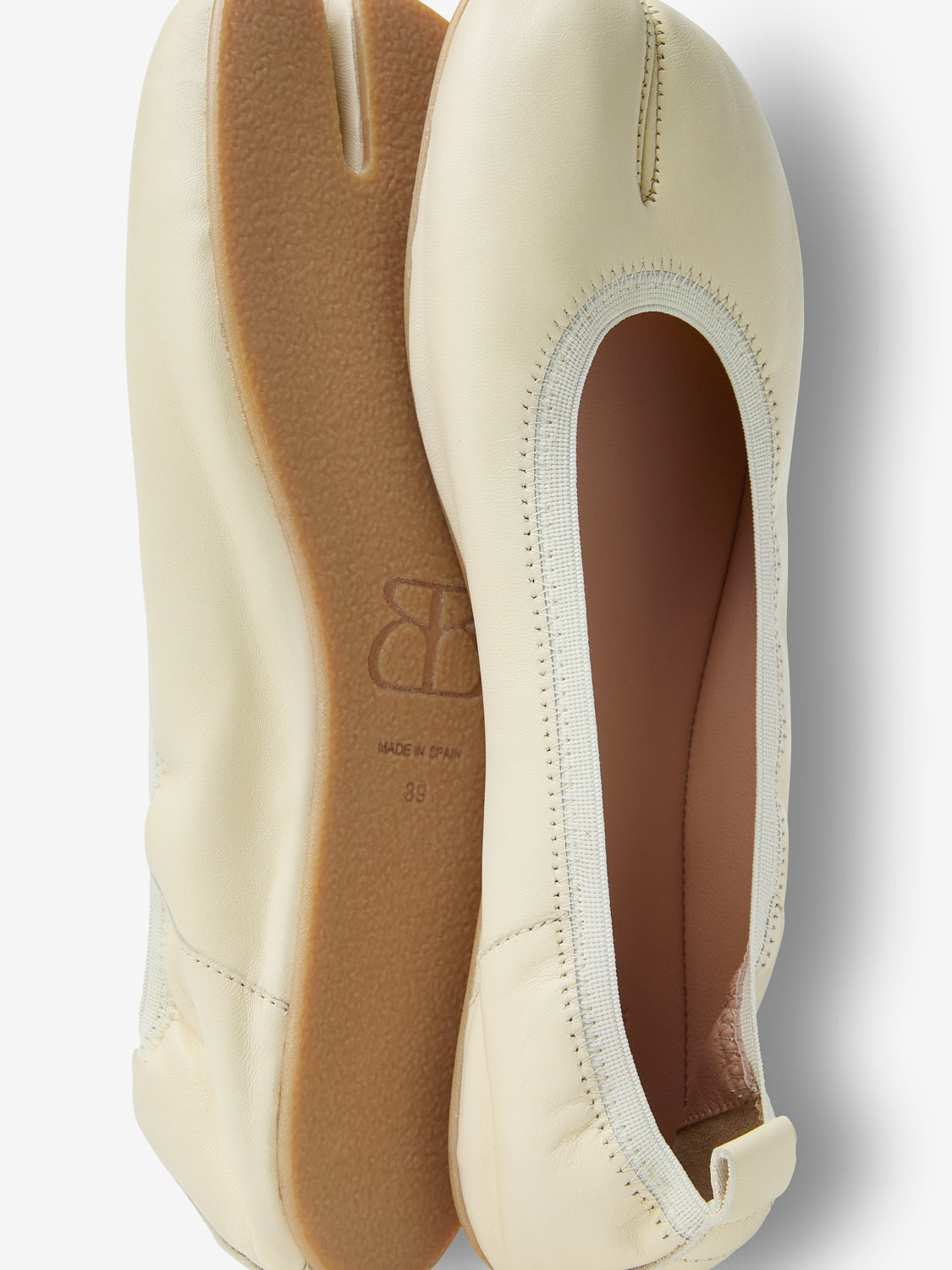 Off-white barefoot ballerinas