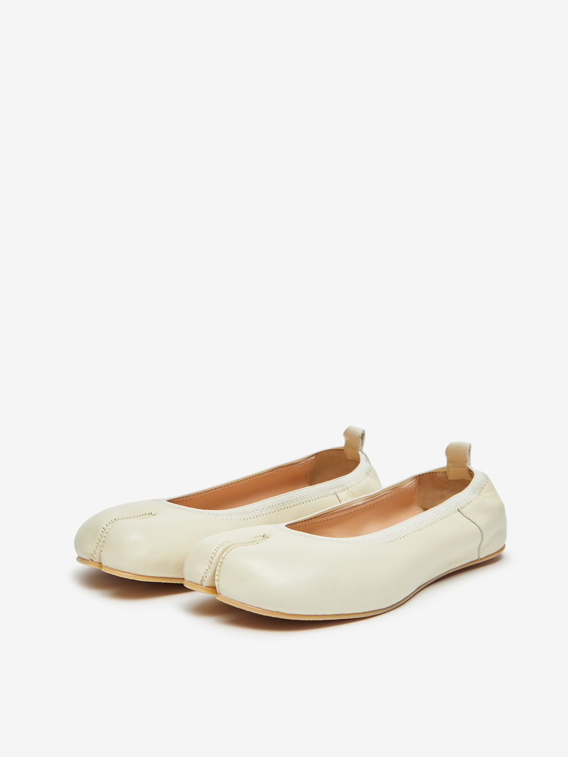 Off-white barefoot ballerinas