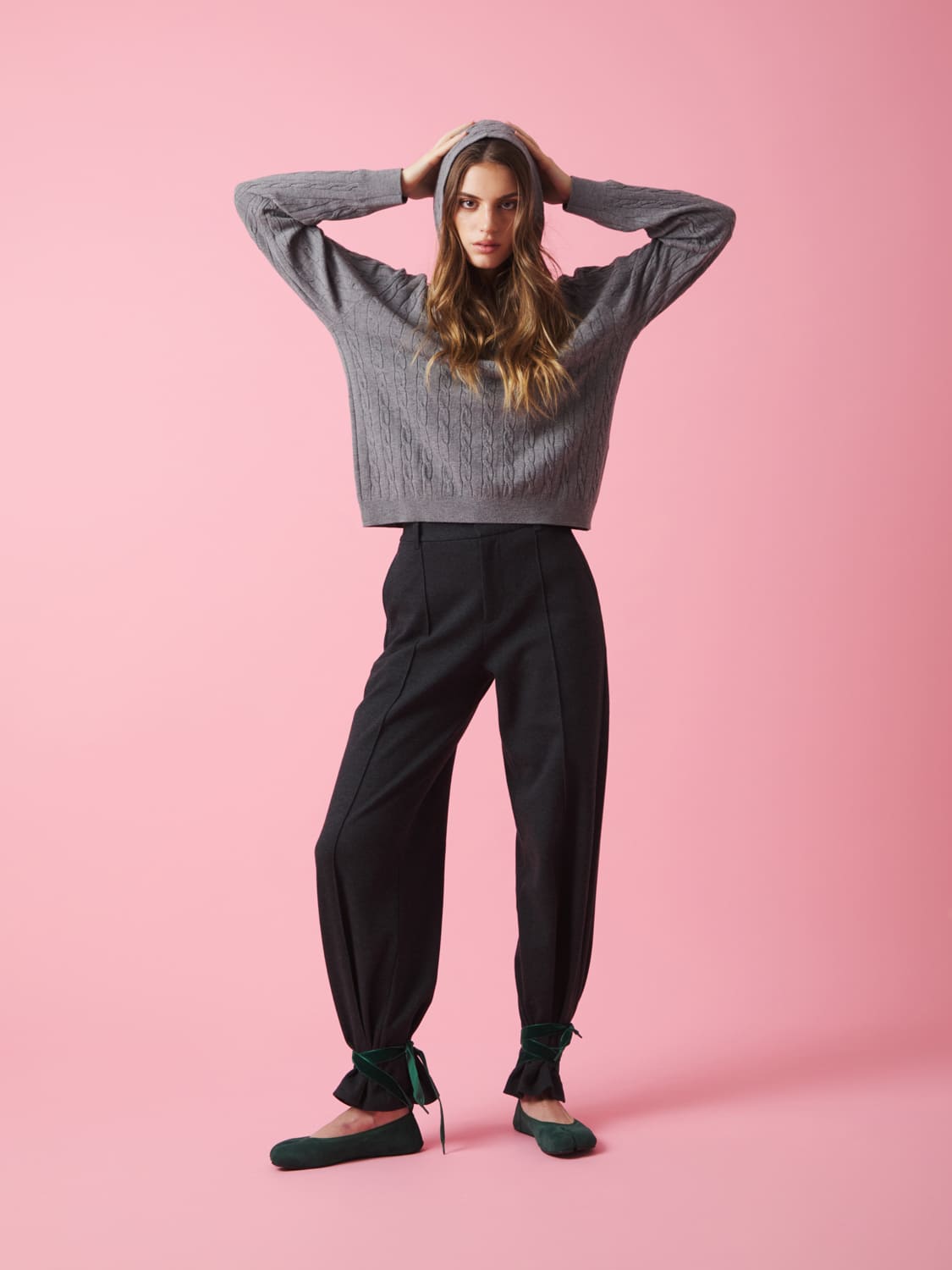 Green barefoot ballerinas