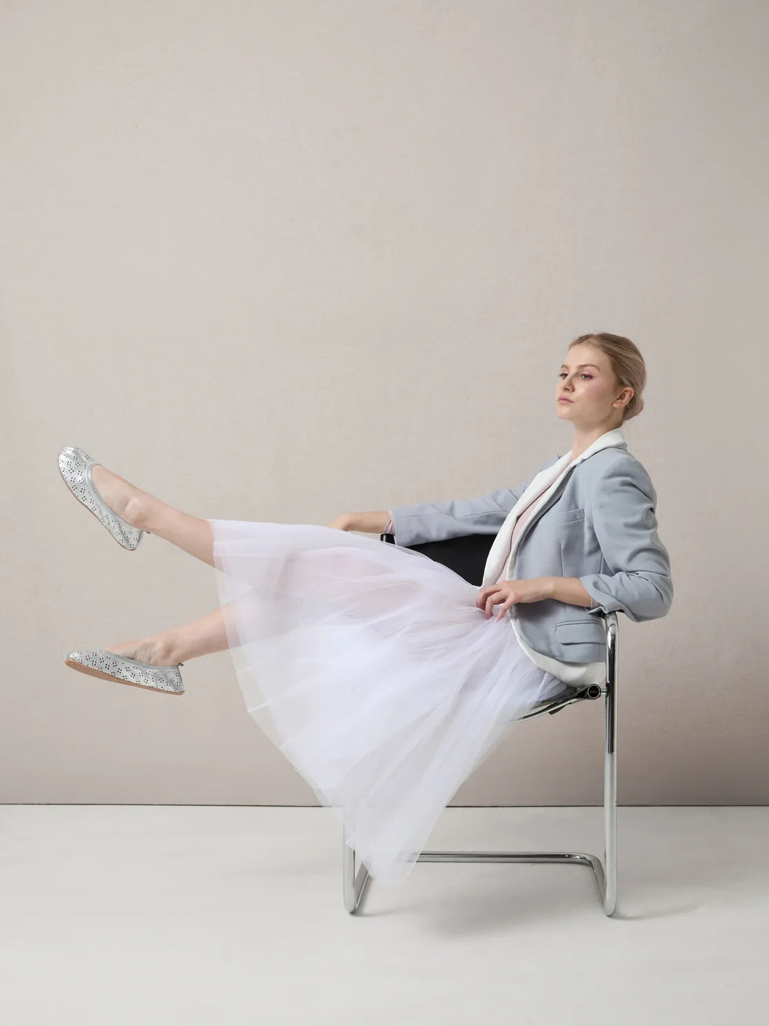 Barefoot silver ballerinas