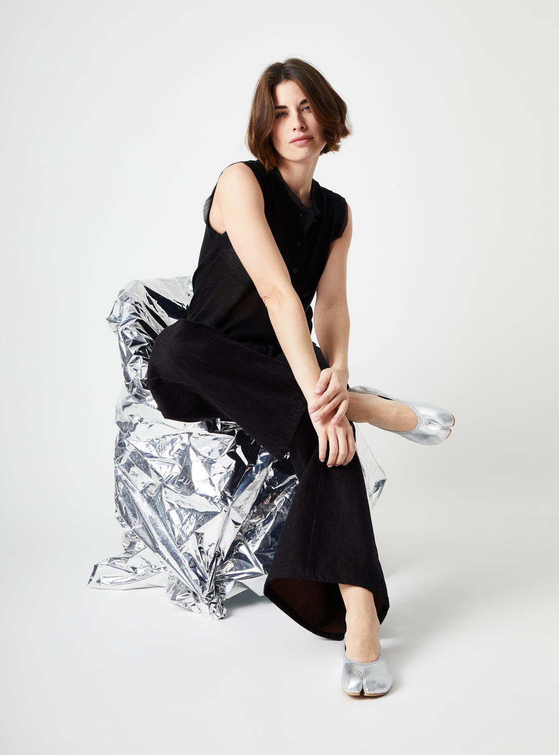 Barefoot silver ballerinas