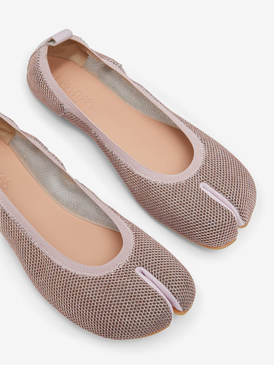 Pink fishnet ballerinas