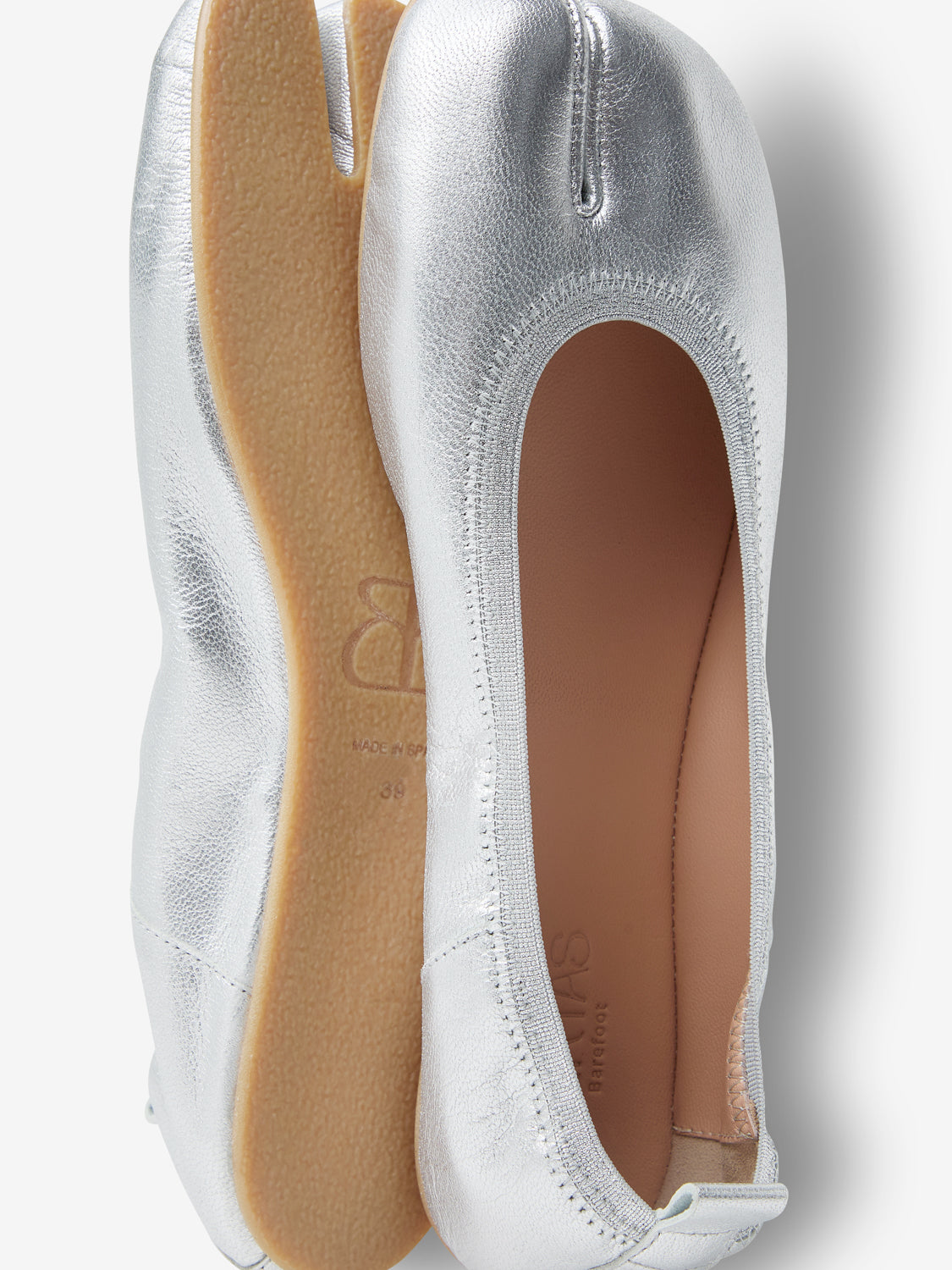 Barefoot silver ballerinas